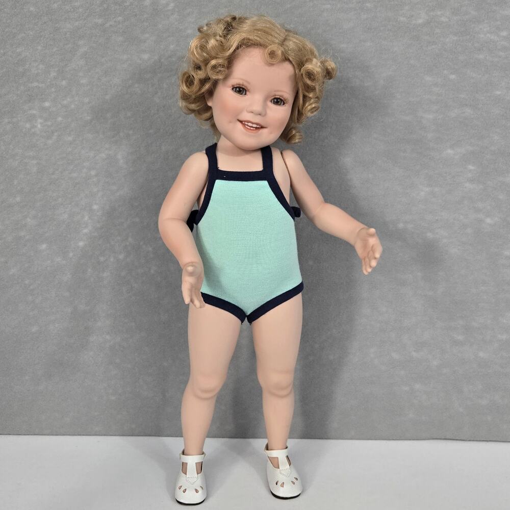 Danbury Mint Shirley Temple Porcelain Doll "Bathing Beauty" 1990's